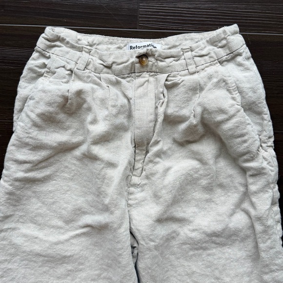 Reformation Alex Linen Mid Rise Pants - Picture 3 of 12